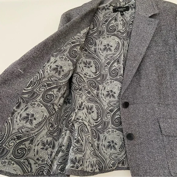 Talbots Blazer Womens 12 Gray Wool Blend Preppy Classic Careerwear Academia EUC - Picture 10 of 12